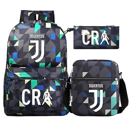 Cr7 Mode Skoletasker til Teenage Drenge, Drenge, Børn og Studerende Laptop Rygsække Tre-delt Sæt