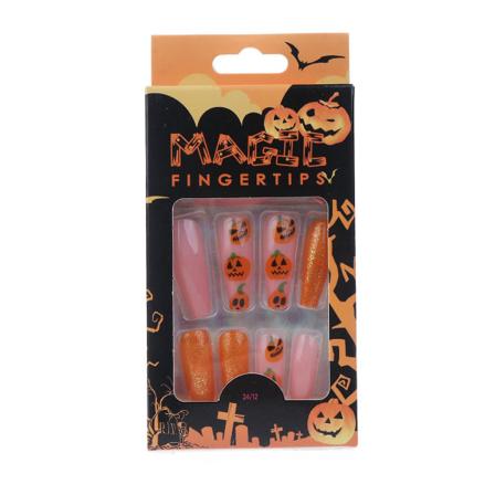 Halloween Matte Ballerina Manikyr Full Dekning Kunstige Negletips Blanke Falske Negle