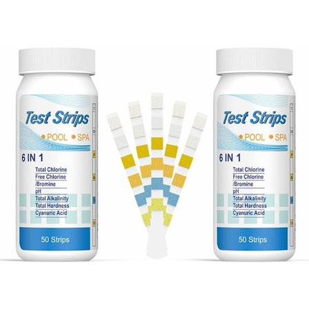6 i 1 svømmebassin brom spa strimler, PH strimler svømmebassin vandkvalitet test strimler klor brom alkalinitet cyanursyre flydende hårdhed