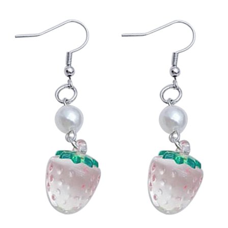 Iøjnefaldende jordbærformede øreringe, mode ørehængere, ørevedhæng, søde dråbeøreringe, perfekte til fashionable damer, rød