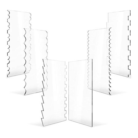 6 stk Akryl Kake Skrape Dekorering Kontur Kam Kake Kant Glattere Verktøy Pastry Kjøkken Baking (haoyi-yuhao