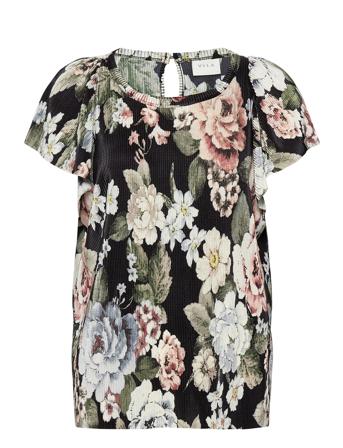 Viblamia S/S Plisse Top/Ofw Black Vila
