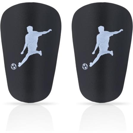 1 par mini fotballs leggbeskyttere, ekstra små leggbeskyttere mini leggbeskyttere miniatyrbeskyttende utstyr (10x6cm, svart)