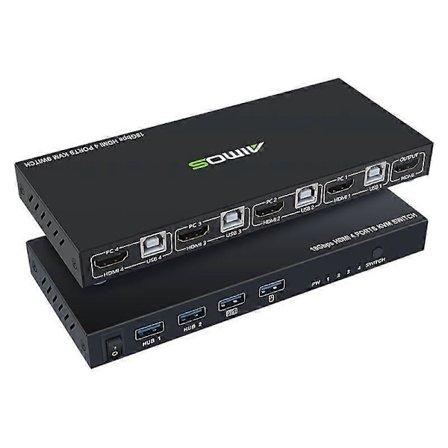 AIMOS AM-KVM401 HDMI 4 sisään 1 ulos KVM-kytkin AM-KVM401