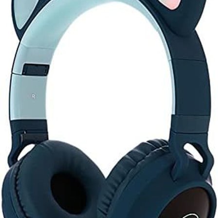 Bluetooth-hovedtelefoner Katteører LED-lys Trådløs Foldbar Mørkeblå