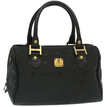 MCM Pre-owned, Pre-owned Leather handbags Zwart, Dames, Maat:ONE Size