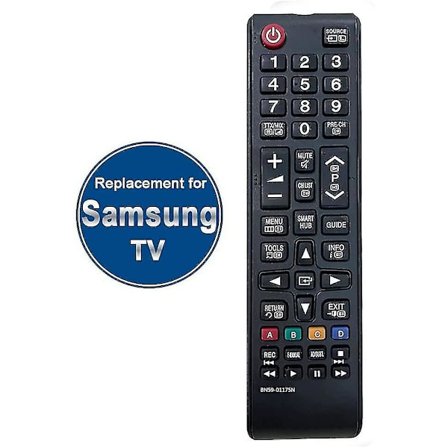 Samsung TV-fjärrkontroll BN59-01175N ersättning, kompatibel med alla Samsung LED LCD Smart TV-apparater, svart, 1 st