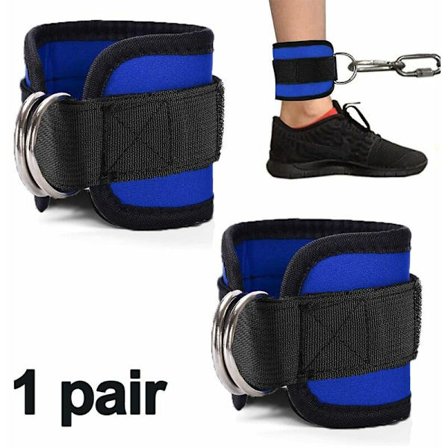 Kabelmaskine Ankelstrop til Bounces, Glute Workouts, Leg Extensions, Spænder og Hofteabduktorer til Mænd og Kvinder, Justerbar Neopren Støtte, Blå