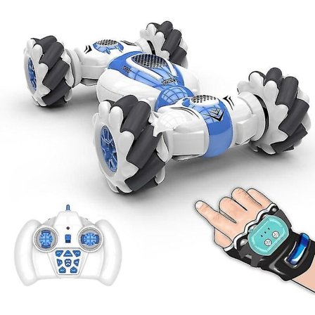Blå S-012 Rc Stunt Bil Fjernbetjening Ur Gestussensor KLB