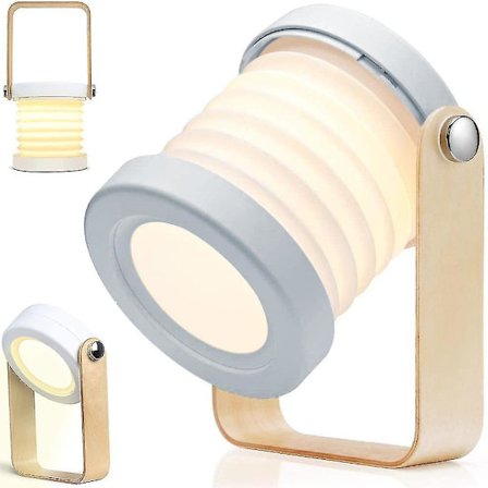 LED Bærbar Bordlampe, 4000mah Oppladbart Batteri Lampe Med USB-Port, 3-nivå Lysstyrke Berøringsdimbar Nattbordslampe - Transparent Grå