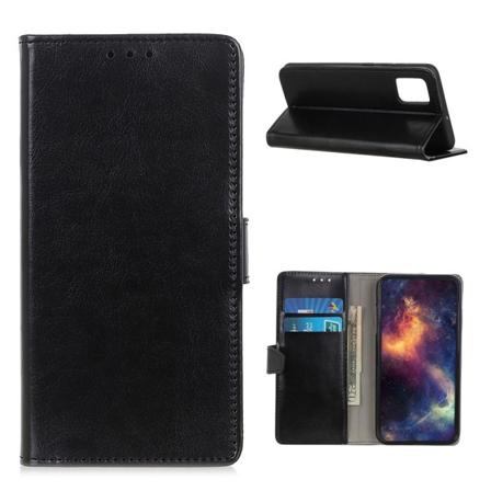 Samsung Galaxy A52 / A52s - Crazy Horse Läder Fodral - Svart Black Svart