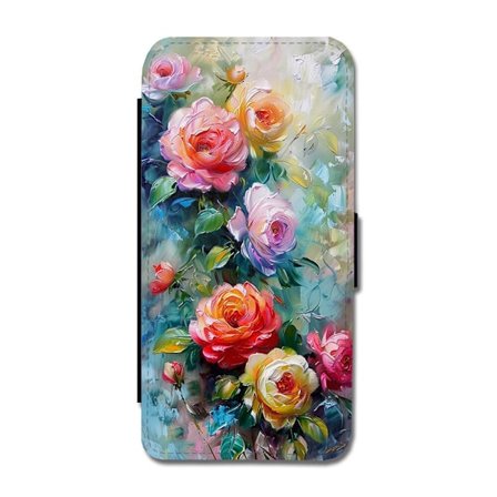 Rosor Målning iPhone 16 Pro Max Flip Mobilfodral