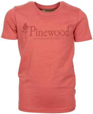 Pinewood - Kids Outdoor Life T-Shirt Kids lasten t-paita - pinkki Oranssi- Flanelli ja Kauluspaita