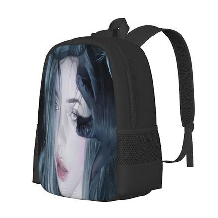 Billie Eilish Reppu Suuri Tilavuus Kannettavan Tietokoneen Laukku Kevyt Säädettävät Hihnat Rento Suuri Tilavuus-WELLNGS