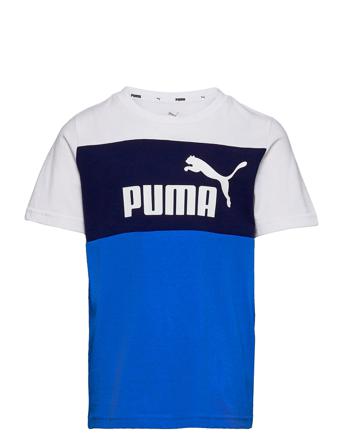 Ess+ Colorblock Tee B Blue PUMA