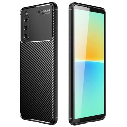Carbon Shield Sony Xperia 10 IV kotelot - Musta Black