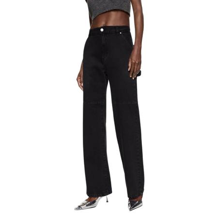 Mango Pocket cargo jeans Sort, Dame