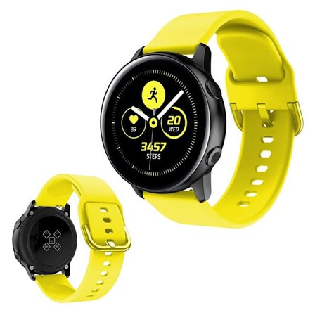 Silicone watch band for Amazfit GTS and Huawei Watch GT 2 42mm - Yellow