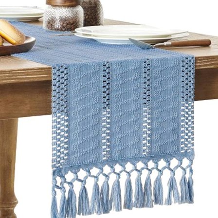 Bordløber - dug - Bordløber i bohemestil - pink bordløber - m/ knyttet kvast