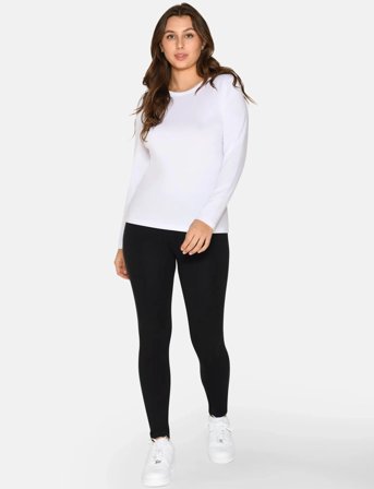 URBAN QUEST Women Bamboo L/S T-Shirt Slim Fit - White - L