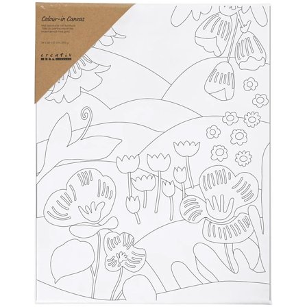 Creativ Company Canvas met print 24x30cm 360g Bloemrijk landschap