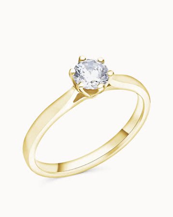 Diamantring Bonnie 18K Gult Gull Naturlig Diamant 0.30 Carat - Forlovelsesringer & Gifteringer hos Vanbruun