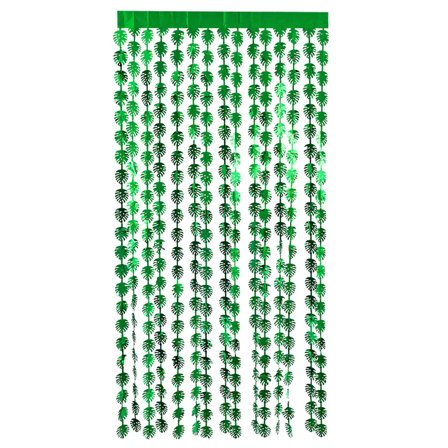 Dörrdraperi Palmblad Metallic Grön