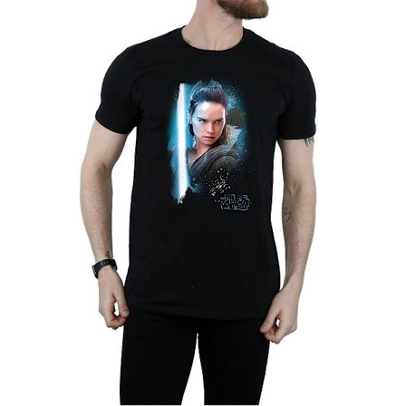 Star Wars: The Last Jedi Herr Rey Borstad Bomull T-shirt L Svart