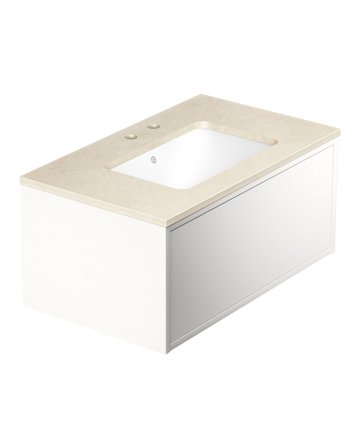 Gustavsberg Ducentic GB71DCVU80DHCC1200 Kommode 80 cm, hvit/beige stein, 2 blandebatterihull Hvit/beige stein, Baderom