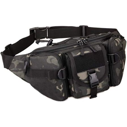 Dww-(Svart Kamuflasje) Taktisk Midjebelte for Menn, Stor Kapasitet Midjebelte, Multifunksjonell Militær Midjebelte, Reise- og Tursekk