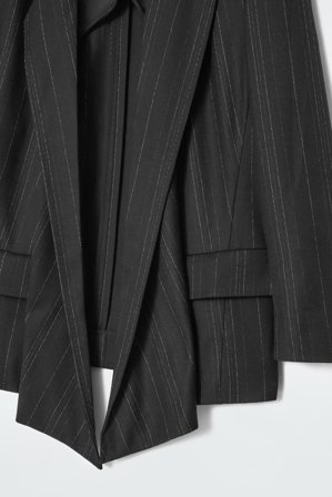 COS Women's Regular Draped Pinstriped Blazer in Black