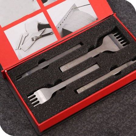 4 stk/sett Lærhåndverktøysett for håndsøm, stempling og sadelfremstilling (5 mm)