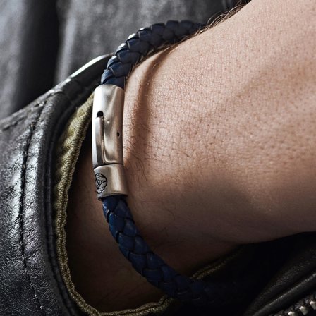 Bracelet Bolo en cuir bleu pour hommes - Bracelets en cuir - pour Hommes - Lucleon