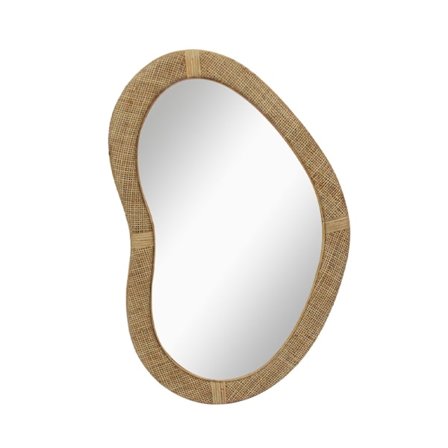 Luonnonvärinen rottinkipeili, MDF-runko, 59,5x89,5 cm