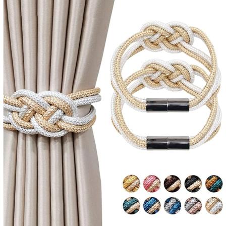 2 kappaletta vahvat magneettiset verhonpidikkeet, päivitys, beige ja valkoinen
