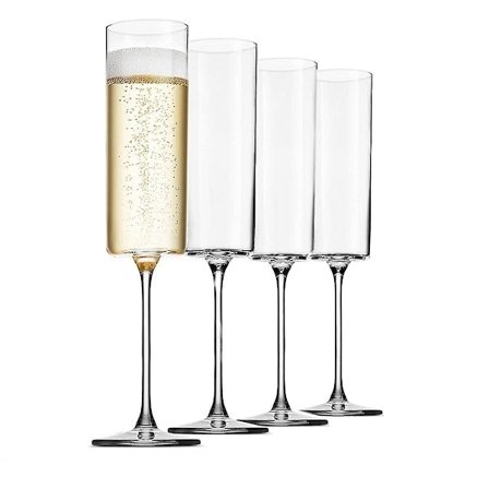 Champagneglas 4-pak 6-ounce Champagneglas 4-pak, Premium firkantet kant blæst vinglas Det Bedste