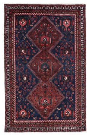 Annodato A Mano Lori Tappeto 148X233 Di Lana Nero/Rosso Scuro Piccolo