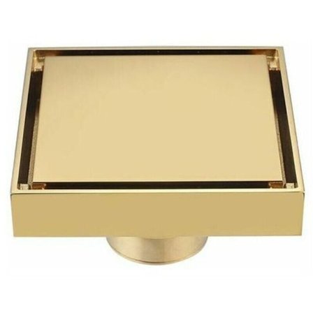 Gullfarget Gulvsluk Lukt-tett Full Kobber Slukrist for Baderom, Vaskemaskin, Balkong - 1 stk