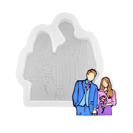 3D Valentinsdag Par Rose Bryllup Foto Silikoneform DIY Fondant Sukker Budding Sæbe Lysform til Bryllup