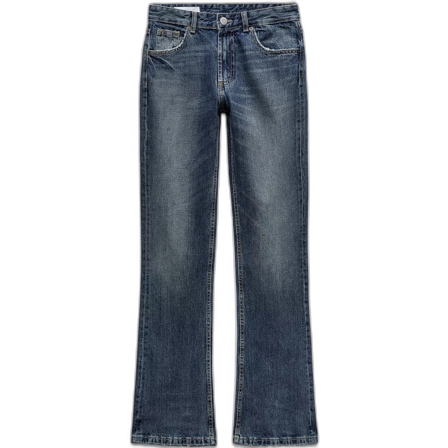 Blå bootcut jeans med lätt tvätt