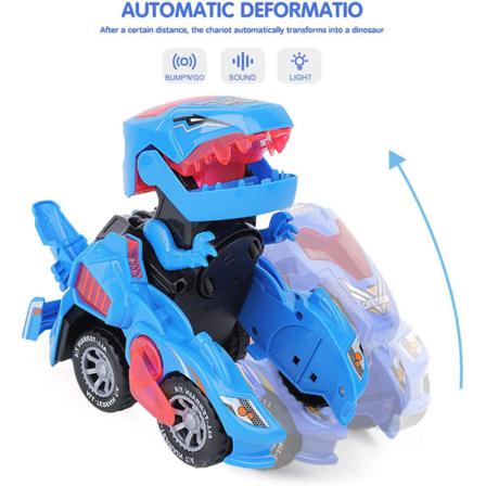 2 I 1 Transforming Dinosaur Led-bil Med Ljus Och Musik, T R