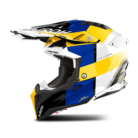 Airoh Aviator 3 MX Helmet Blue/Yellow S