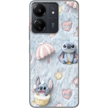 Yhteensopiva Puhelinkuori Xiaomi Redmi 13C Pisto kuvioita sydämillä, sateenvarjoilla ja pastellin värisellä pehmeällä taustalla