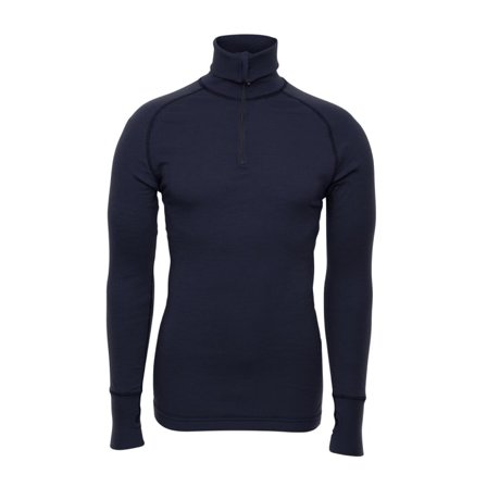 Brynje Arctic Zip Polo Shirt with Thumbfingergrip Men base layer tops Blue XL