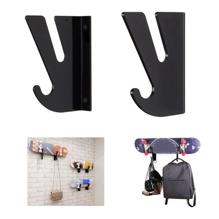 2 stk akryl skateboardstativ veggmontert skateboardoppbevaringsstativ lastebærende skateboardhenger med kroker