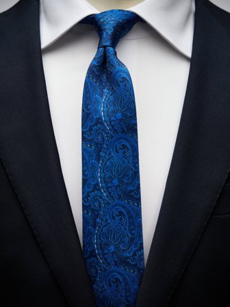 John Henric Men's Blaue Paisley Krawatte Size 6,5