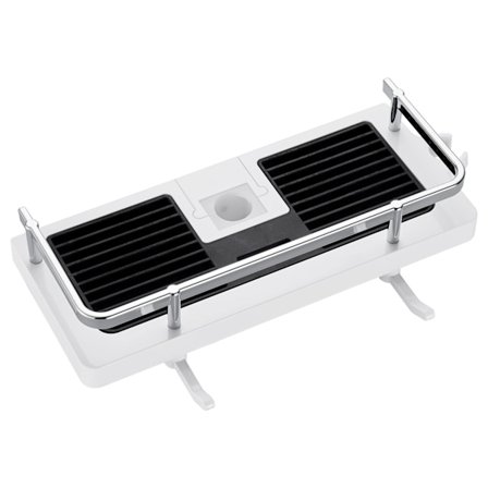 1-pack Duschhylla, Badrumsduschhylla, Organizerhållare för Tvål Schampo Handduk, med Spänne och Duschhuvudhållare, Passar 24mm - 25mm Duschstång