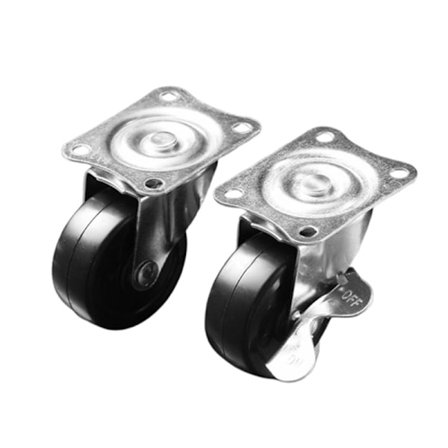 Sorte gummihjul, jævn og lydløs rulning Retningshjul
