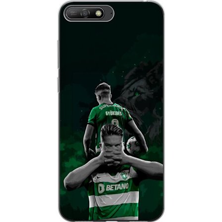 Yhteensopiva Puhelinkuori Huawei Y6 (2018) Neonmotiivi, jossa teksti "Gaming is in my DNA" sinisenä ja punaisena tiiliseinällä, jossa loistava DNA-spi