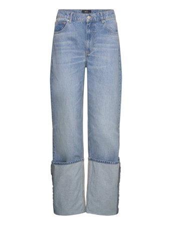 Turned-Up Straight Jeans Blue Mango